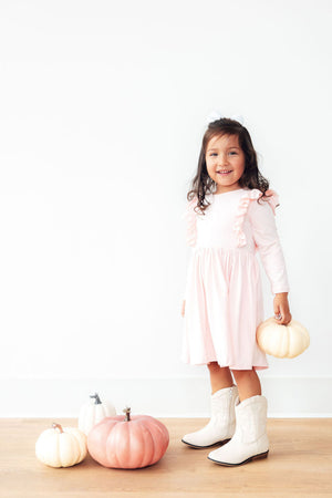 Petal Pink L/S Ruffle Twirl Dress-Mila & Rose ®