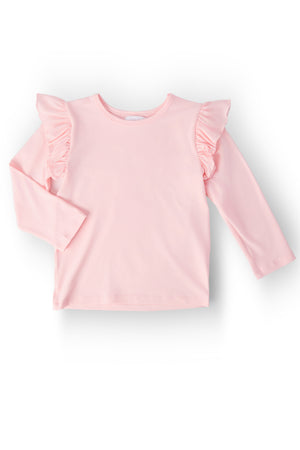 Petal Pink L/S Ruffle Tee-Mila & Rose ®