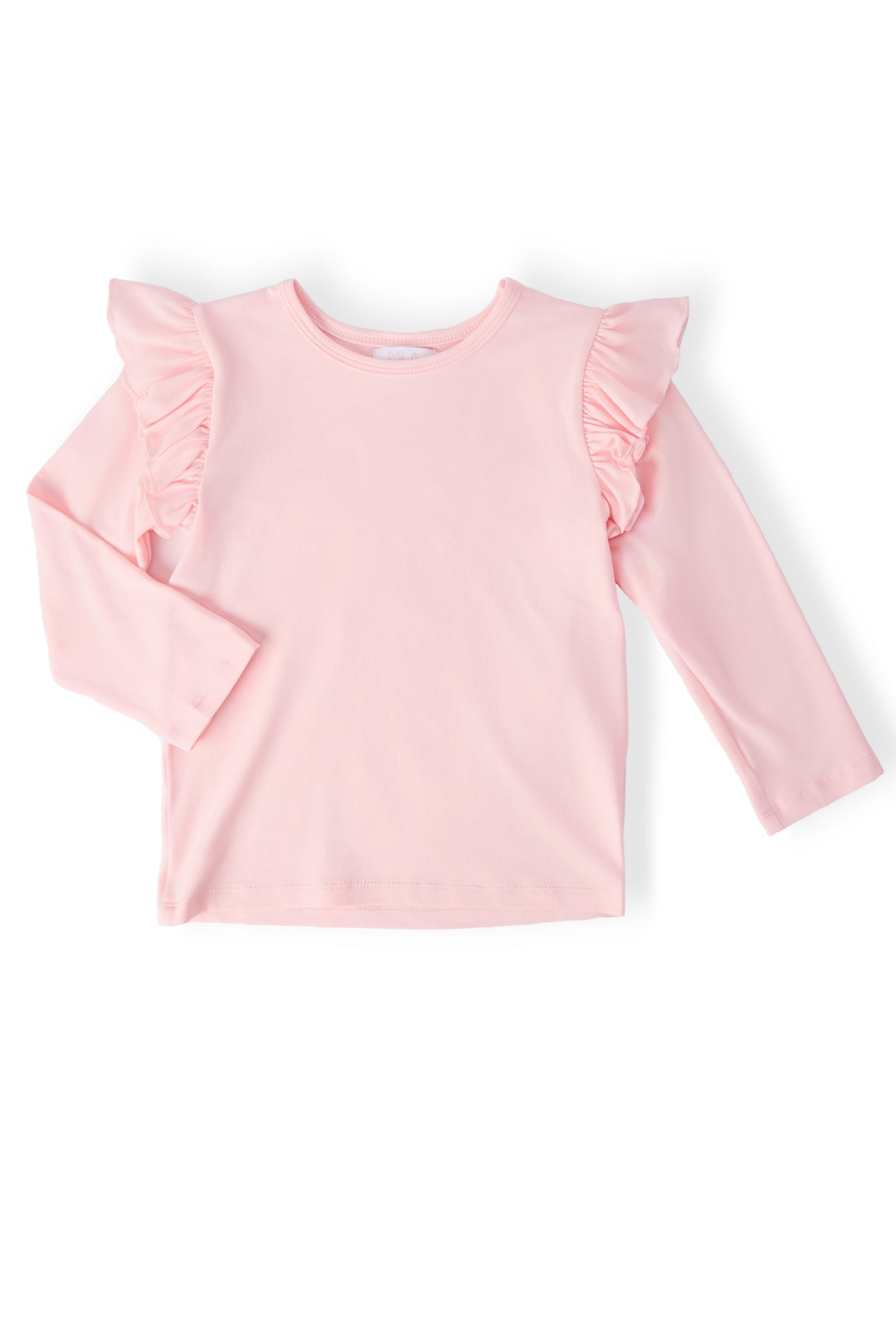 Petal Pink L/S Ruffle Tee-Mila & Rose ®