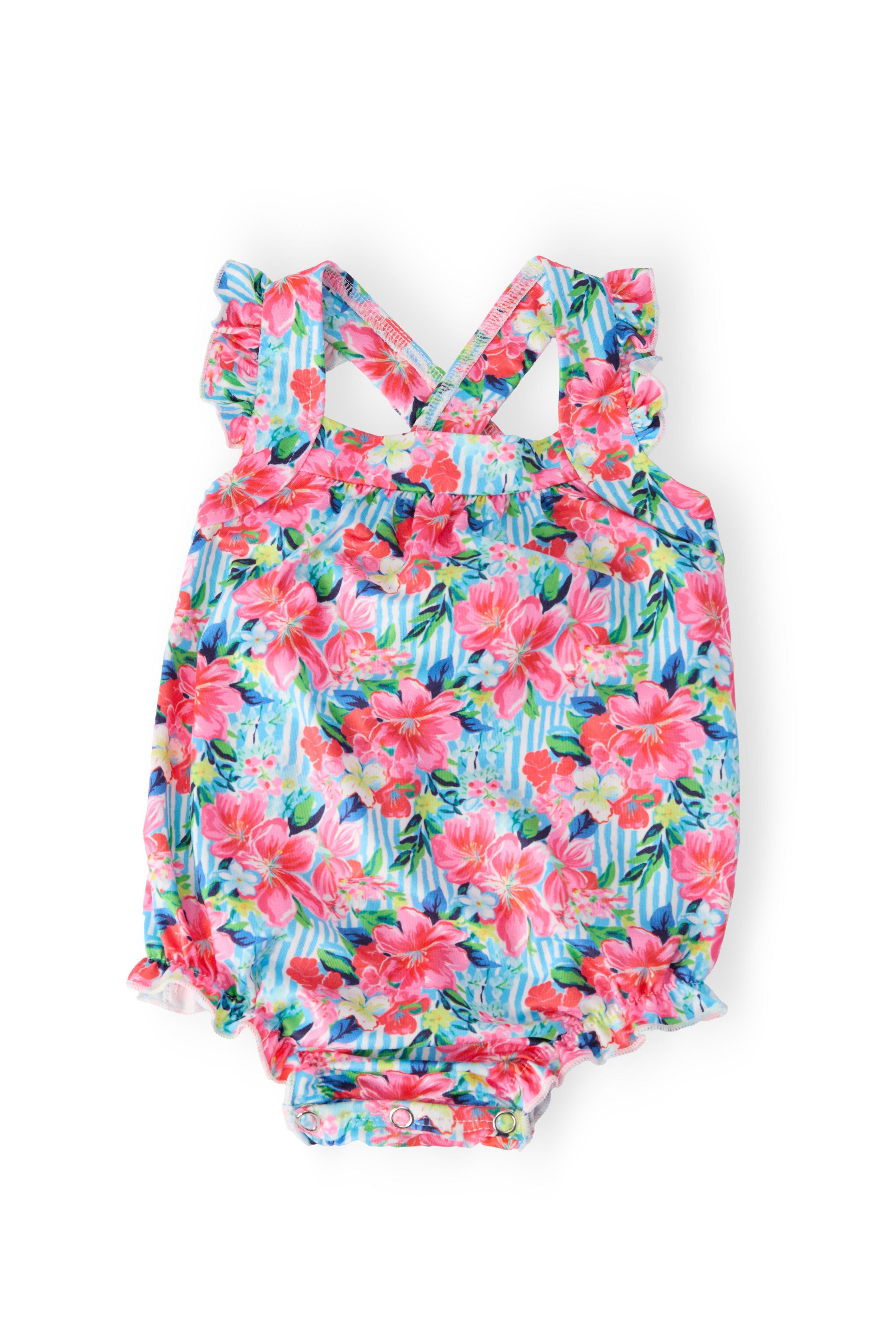 Petals in Paradise Ruffle Cross Back Romper-Mila & Rose ®