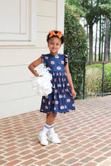Auburn Blue Aubie Flutter Twirl Dress-Mila & Rose ®