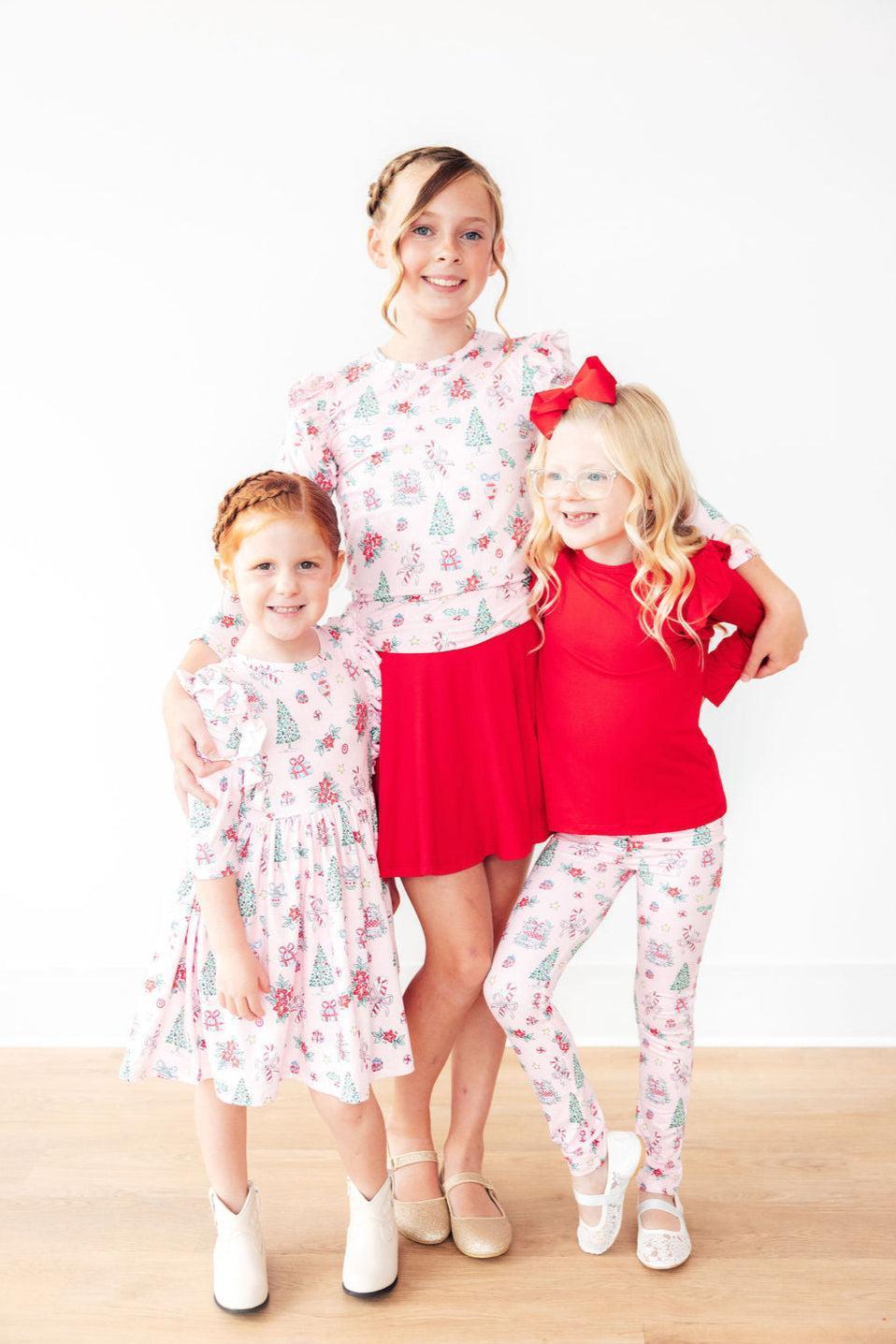 mila and rose christmas dress Holly Jolly Christmas 3/4 Sleeve Pocket Twirl Dress 4T