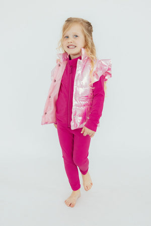 Pink Iridescent Puffer Vest-Mila & Rose ®