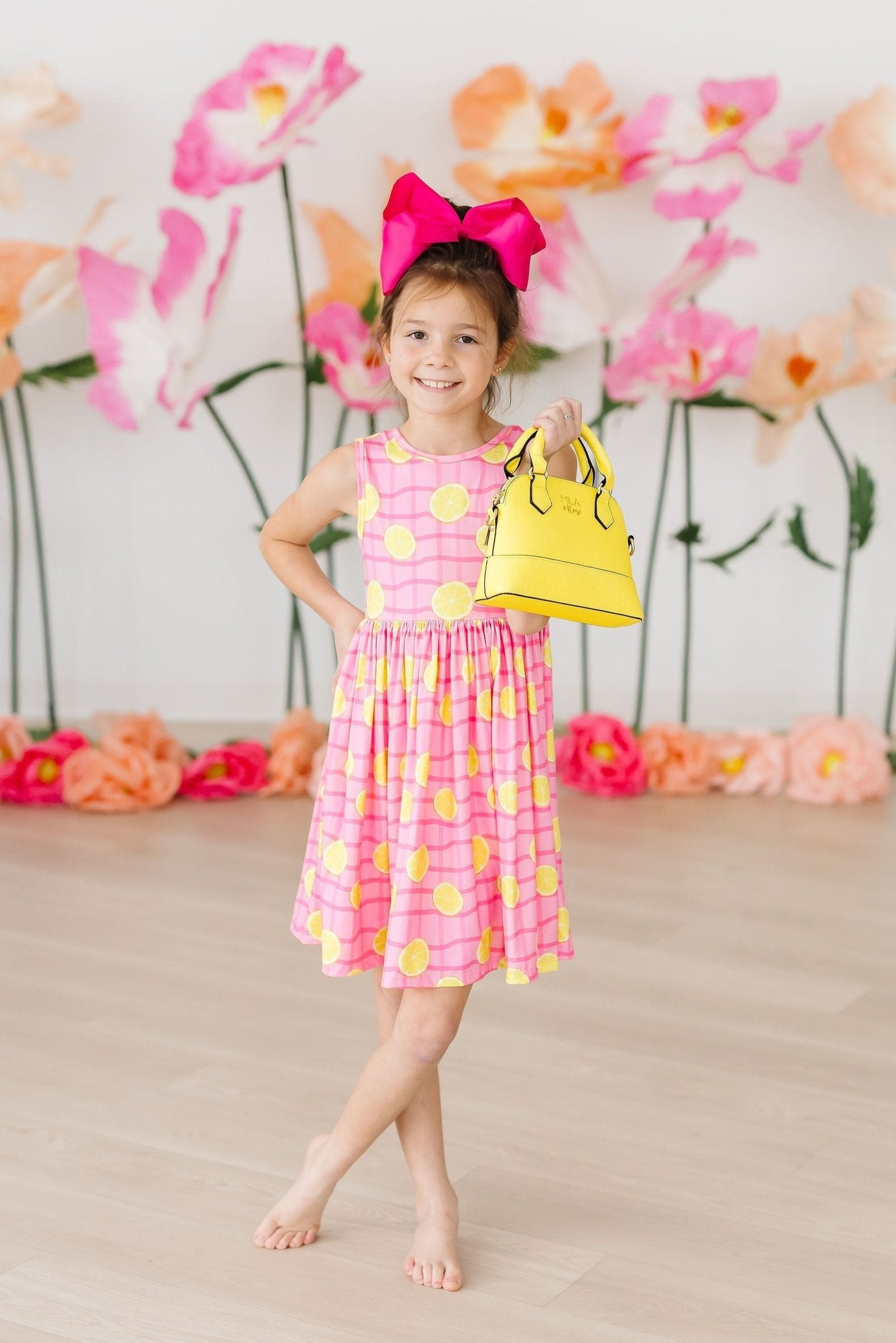 Girls' Pink Lemonade Tank Twirl Dress Size: 7/8 By Mila & Rose Girls' Pink Lemonade Tank Twirl Dress Size: 7/8 By Mila & Rose