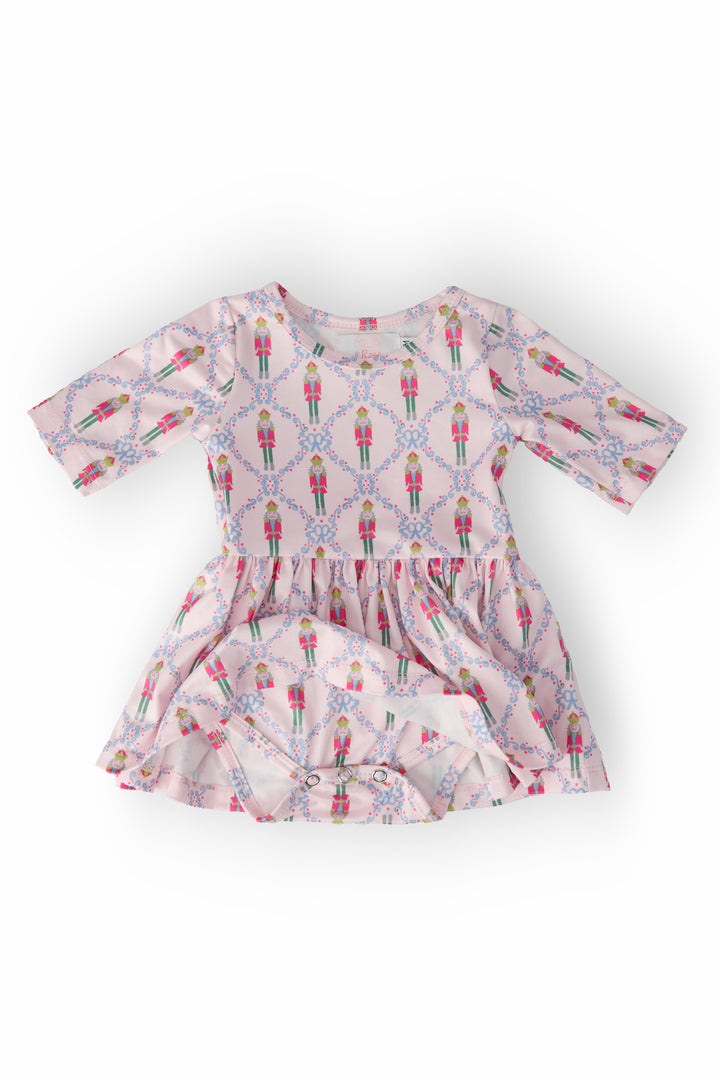 Pink Nutcracker 3/4 Sleeve Twirl Bodysuit-Mila & Rose ®