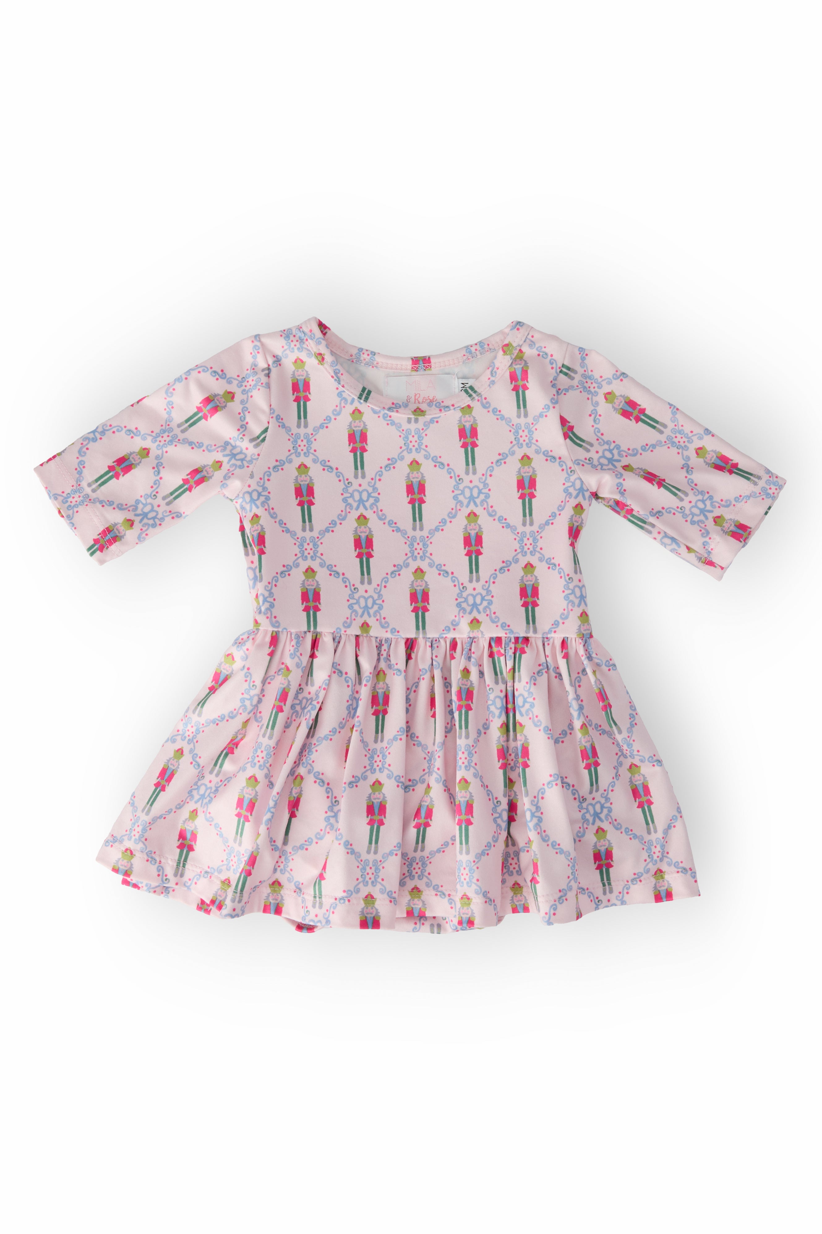 Pink Nutcracker 3/4 Sleeve Twirl Bodysuit-Mila & Rose ®