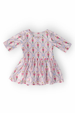 Pink Nutcracker 3/4 Sleeve Twirl Bodysuit-Mila & Rose ®