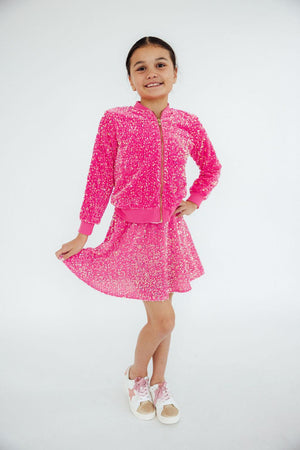 Pink Velvet Sequin Jacket-Mila & Rose ®