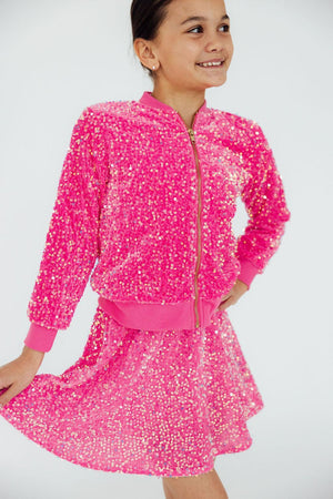 Pink Velvet Sequin Jacket-Mila & Rose ®