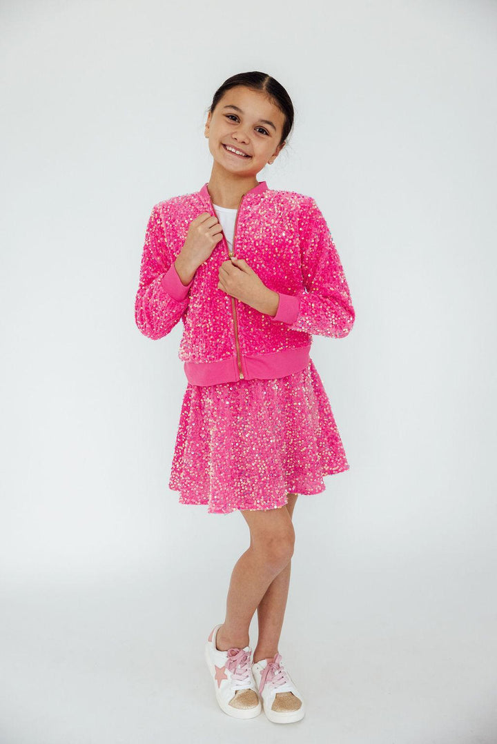 Pink Velvet Sequin Jacket-Mila & Rose ®