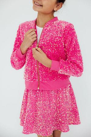 Pink Velvet Sequin Jacket-Mila & Rose ®