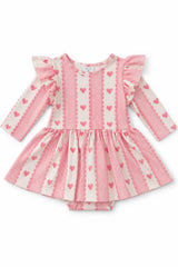 Sweetheart Stripe L/S Flutter Twirl Bodysuit-Mila & Rose ®