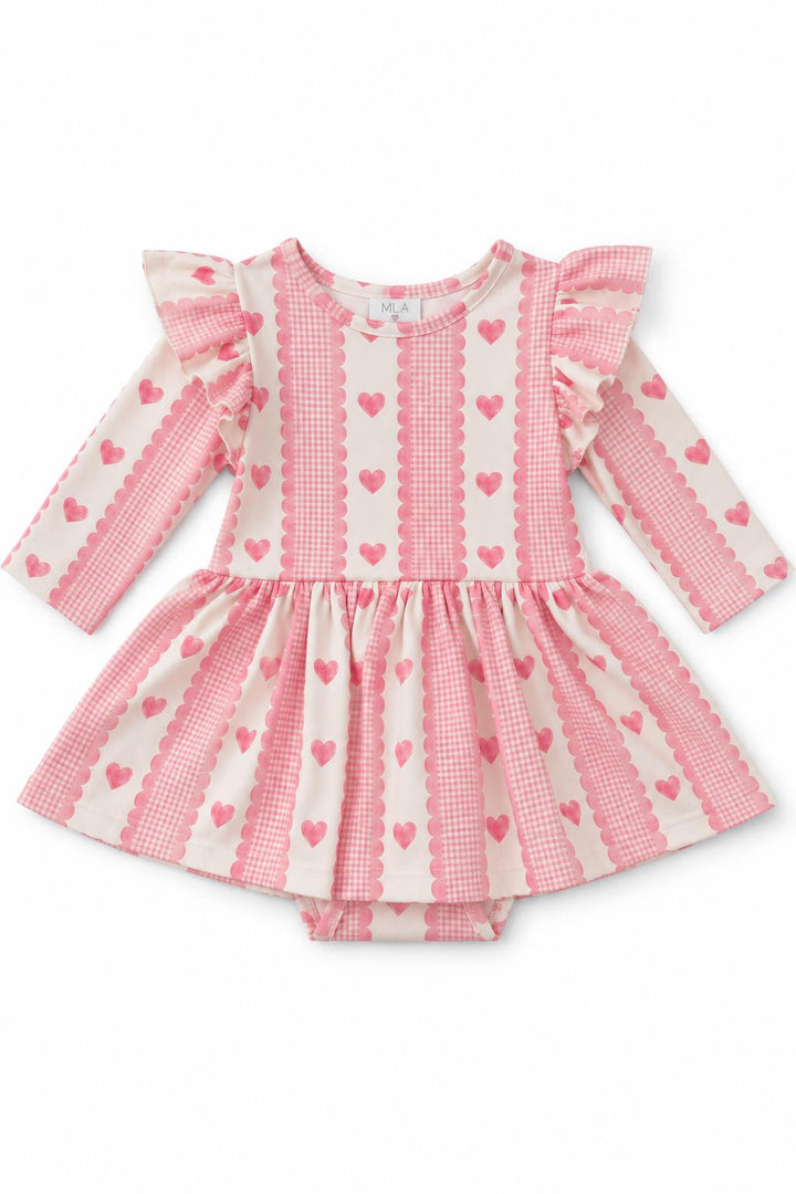 Sweetheart Stripe L/S Flutter Twirl Bodysuit-Mila & Rose ®