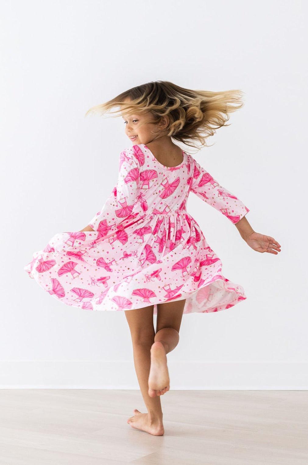 Pirouette 3/4 Sleeve Pocket Twirl Dress 12-24M