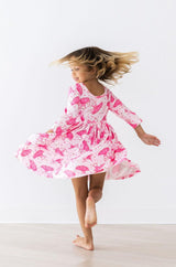 Pirouette 3/4 Sleeve Pocket Twirl Dress-Mila & Rose ®