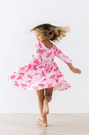 Pirouette 3/4 Sleeve Pocket Twirl Dress-Mila & Rose ®