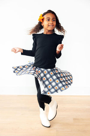 Plaid Pumpkins Twirl Skegging-Mila & Rose ®
