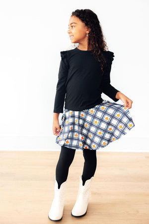 Plaid Pumpkins Twirl Skegging-Mila & Rose ®