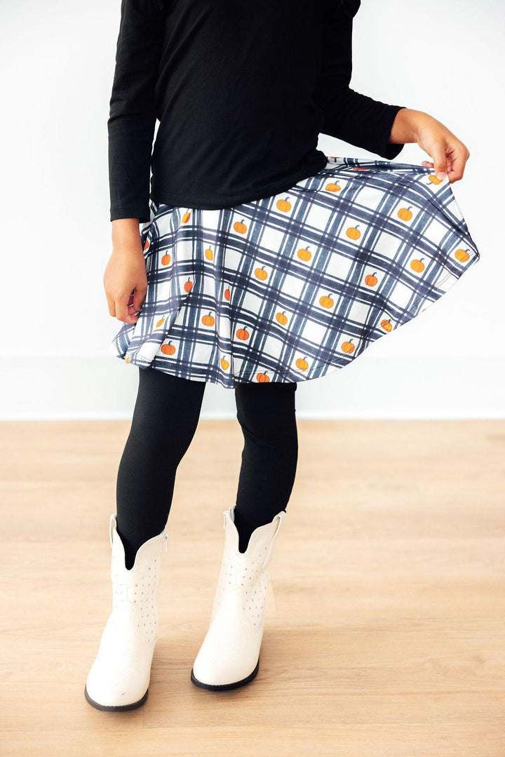 Plaid Pumpkins Twirl Skegging-Mila & Rose ®
