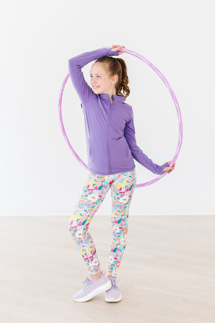 SALE Playful Purple Full-Zip Ruffle Active Jacket-Mila & Rose ®