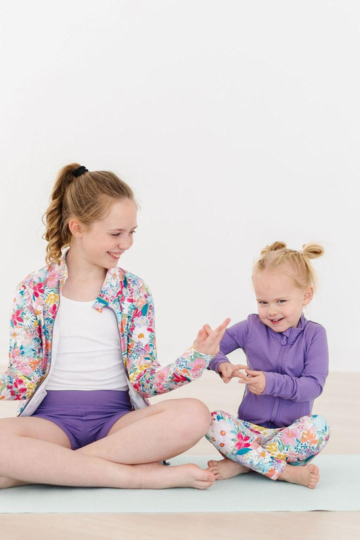 SALE Playful Purple Full-Zip Ruffle Active Jacket-Mila & Rose ®