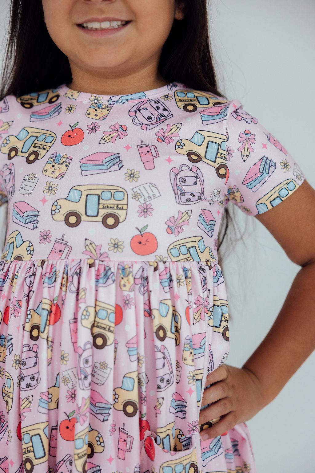 (S) Playground Princess S/S Pocket Twirl Dress-Mila & Rose ®