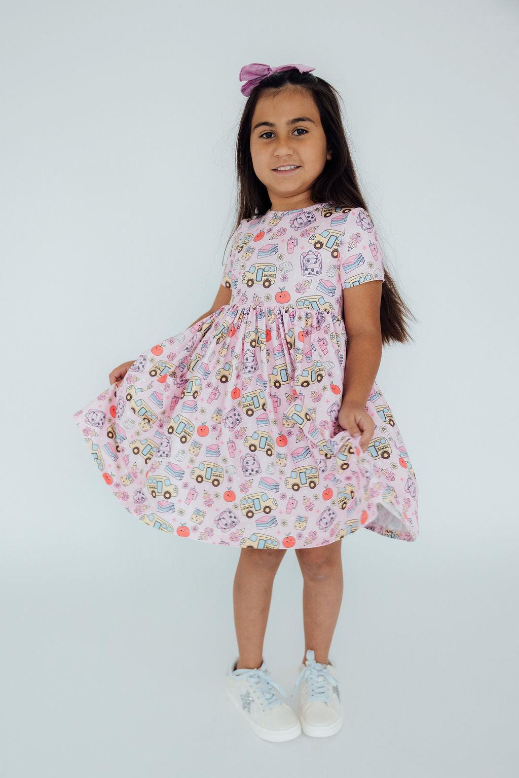 (S) Playground Princess S/S Pocket Twirl Dress-Mila & Rose ®