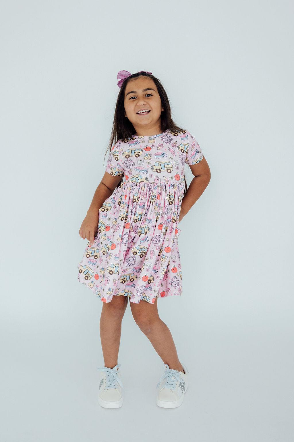 (S) Playground Princess S/S Pocket Twirl Dress-Mila & Rose ®