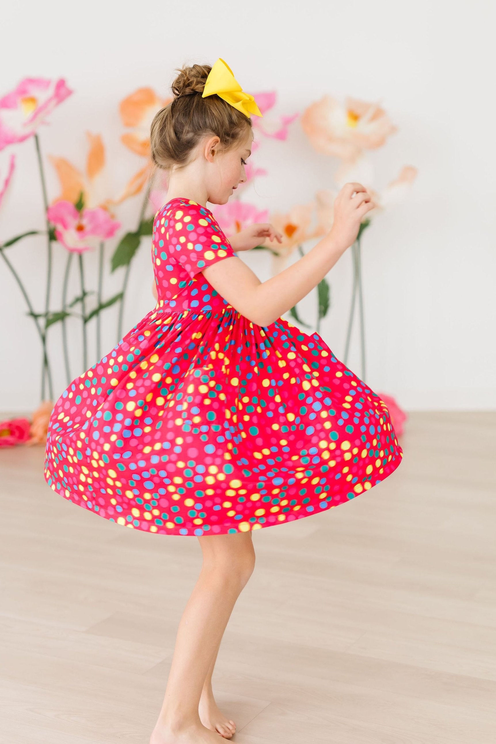 pink polka dot dress Dress Lea Pink: Beautiful Wrap Polka Dot Dress