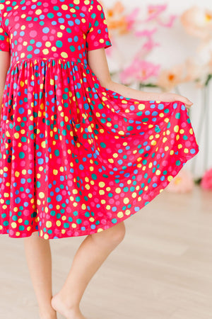 Polka Dot Party S/S Pocket Twirl Dress-Mila & Rose ®