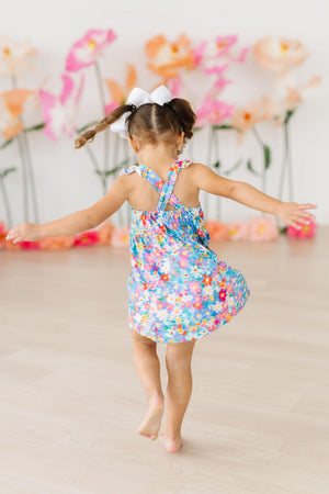 Preppy Floral Ruffle Cross Back Dress-Mila & Rose ®