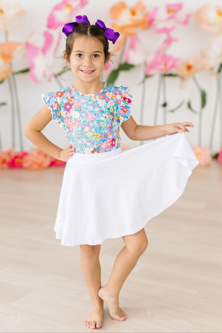 Preppy Floral S/S Ruffle Tee-Mila & Rose ®