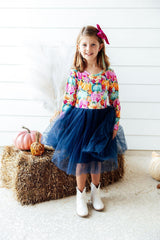 Preppy Patch L/S Tutu Dress-Mila & Rose ®