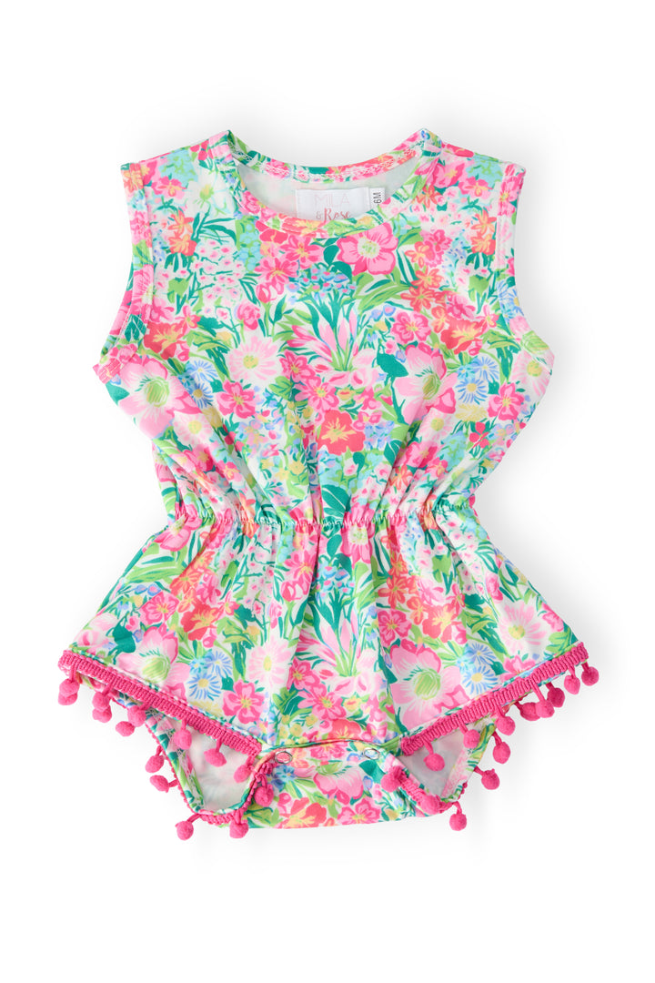 Preppy Petals Pom Pom Romper-Mila & Rose ®