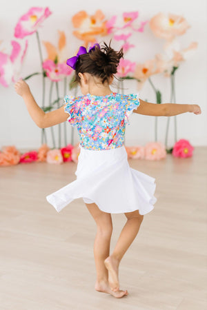Preppy Floral S/S Ruffle Tee-Mila & Rose ®