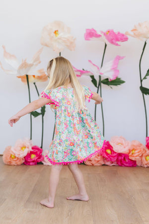 Preppy Petals Pom Pom Dress-Mila & Rose ®