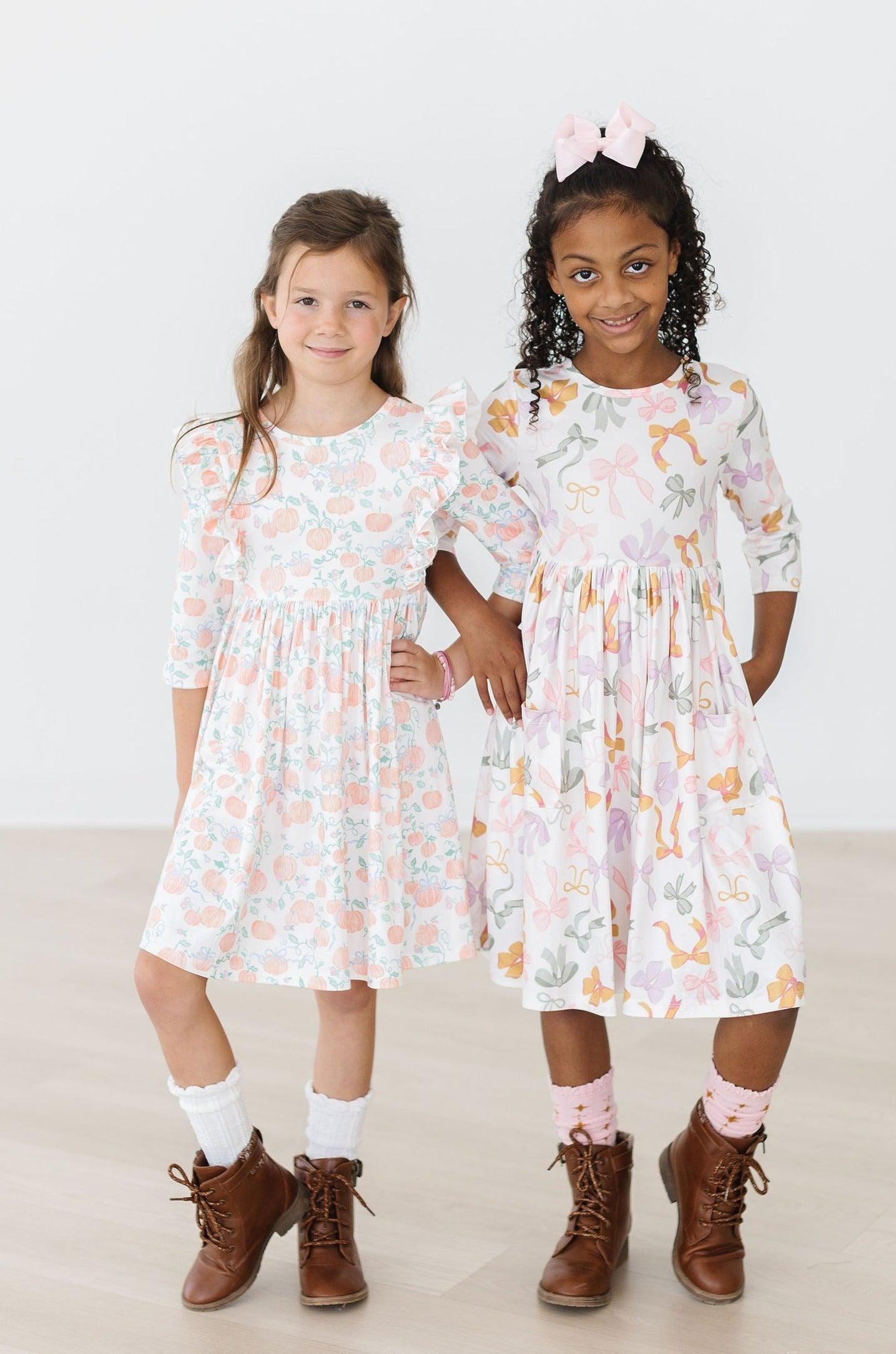 Pretty Pumpkins Ruffle Twirl Dress-Mila & Rose ®