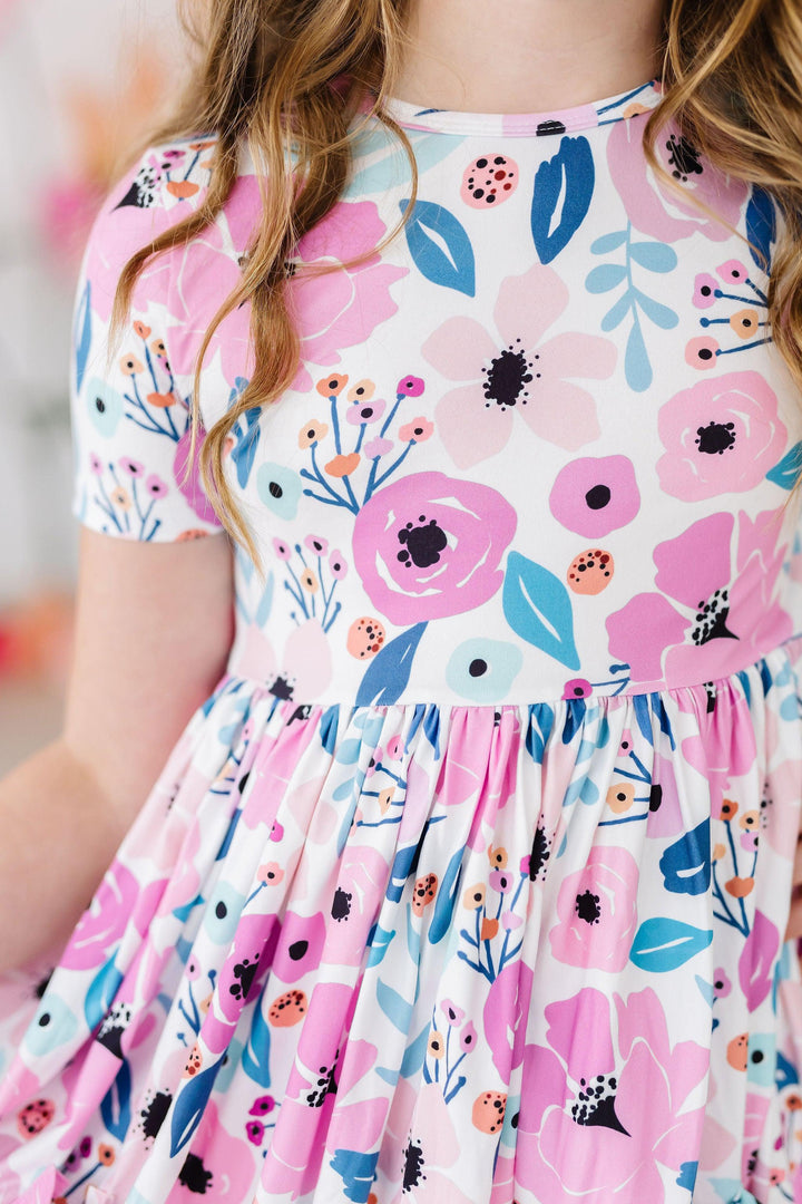 Pretty in Purple S/S Pocket Twirl Dress-Mila & Rose ®