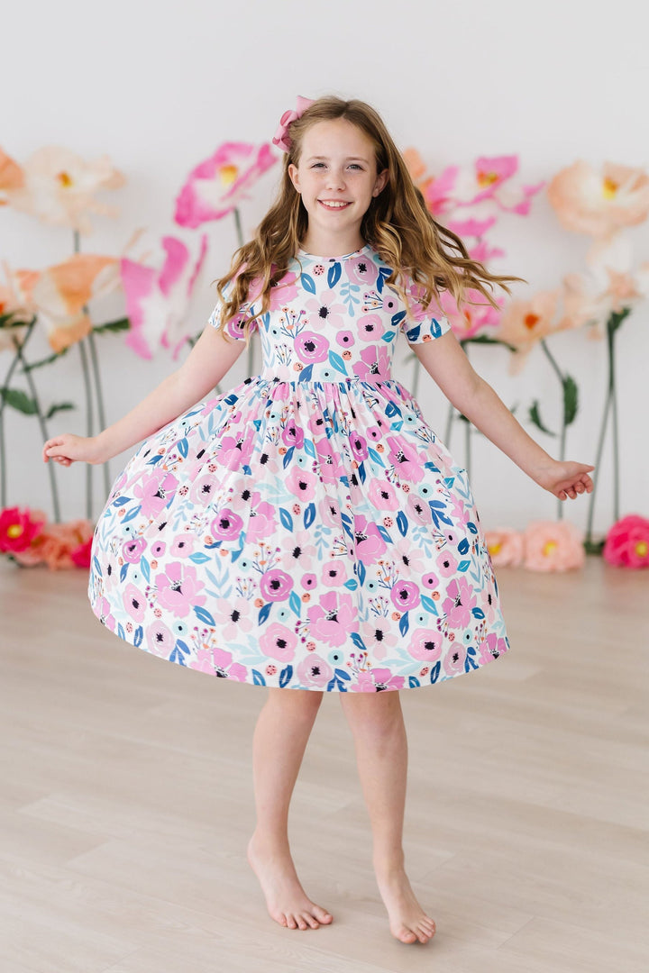 Pretty in Purple S/S Pocket Twirl Dress-Mila & Rose ®