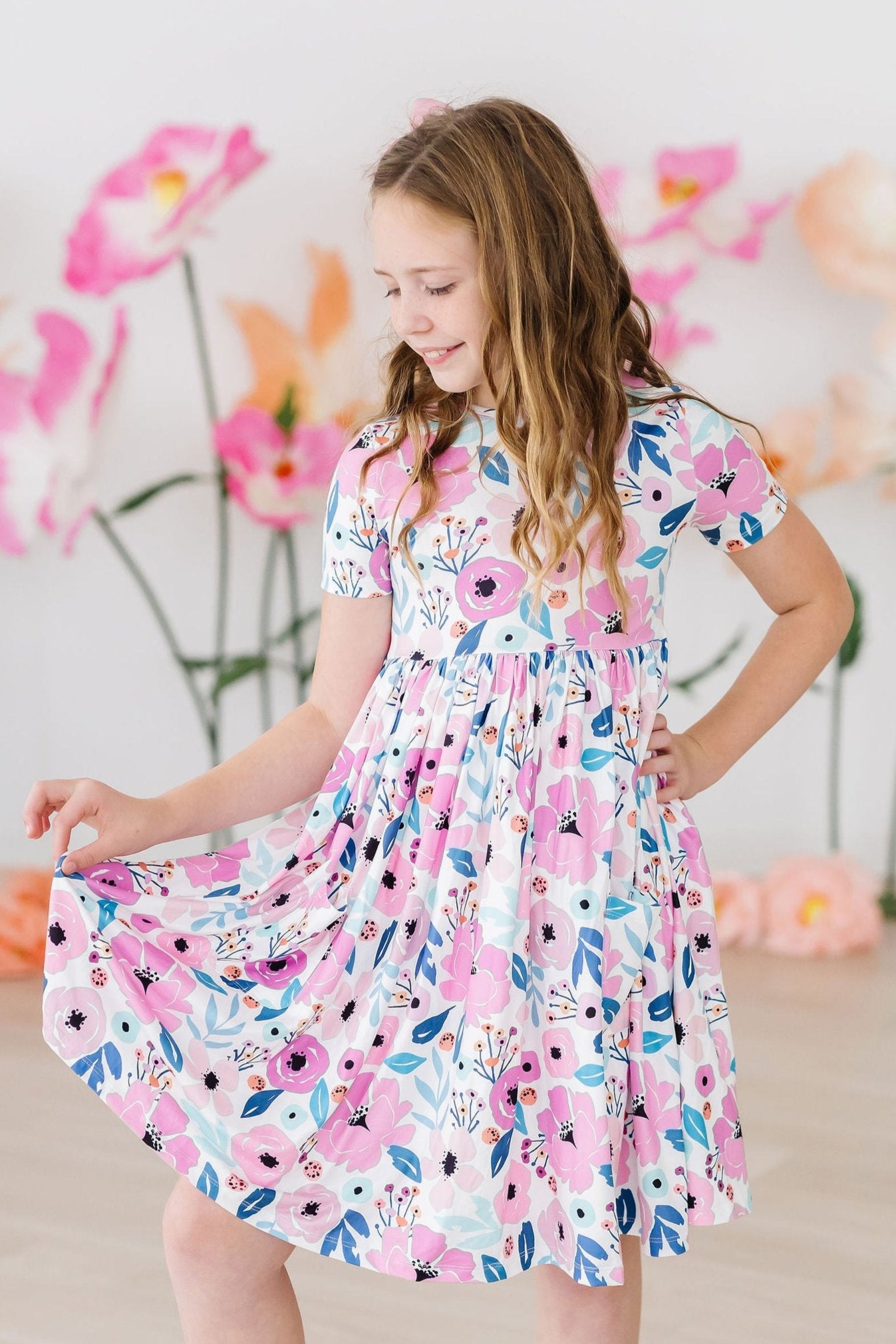 Girls' Pretty in Purple Pocket Twirl Dress Size: 12-24M by Mila & Rose