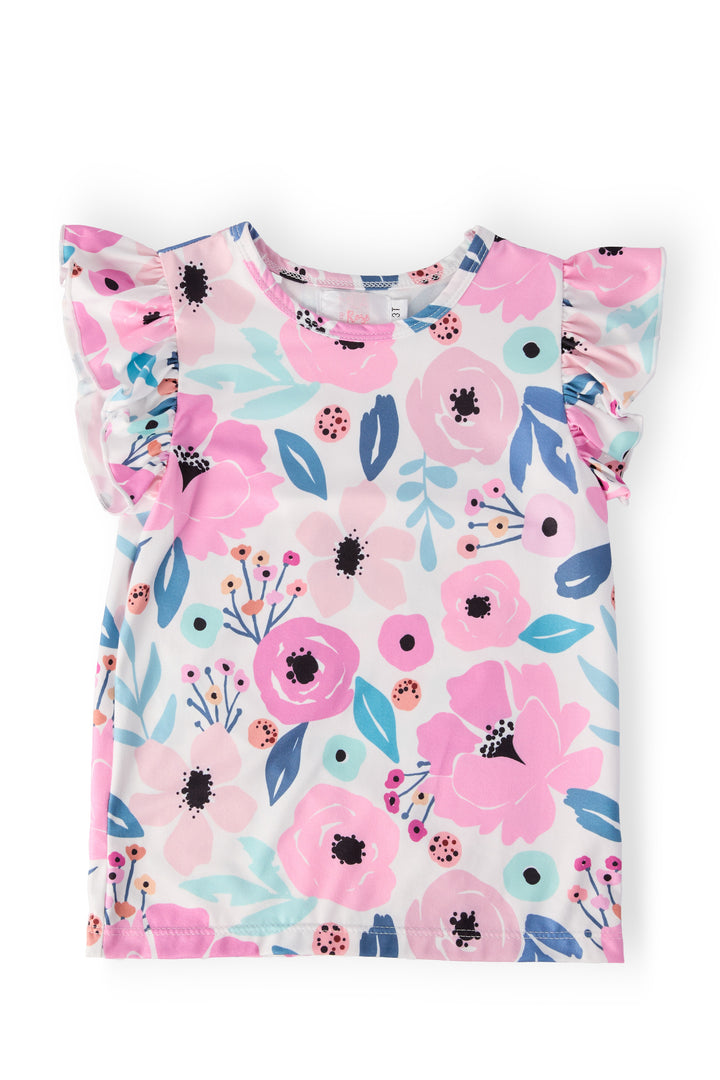 (S) Pretty in Purple S/S Ruffle Tee-Mila & Rose ®