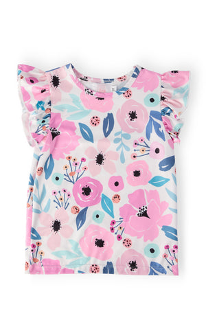 (S) Pretty in Purple S/S Ruffle Tee-Mila & Rose ®