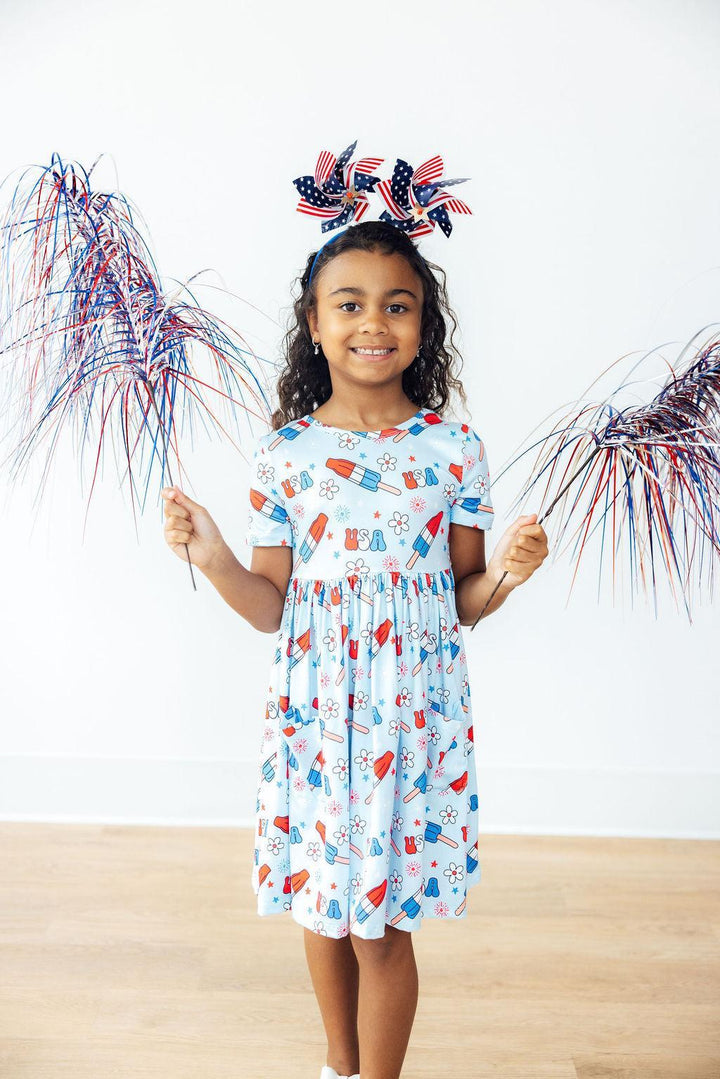 SALE Proudly Patriotic S/S Pocket Twirl Dress-Mila & Rose ®
