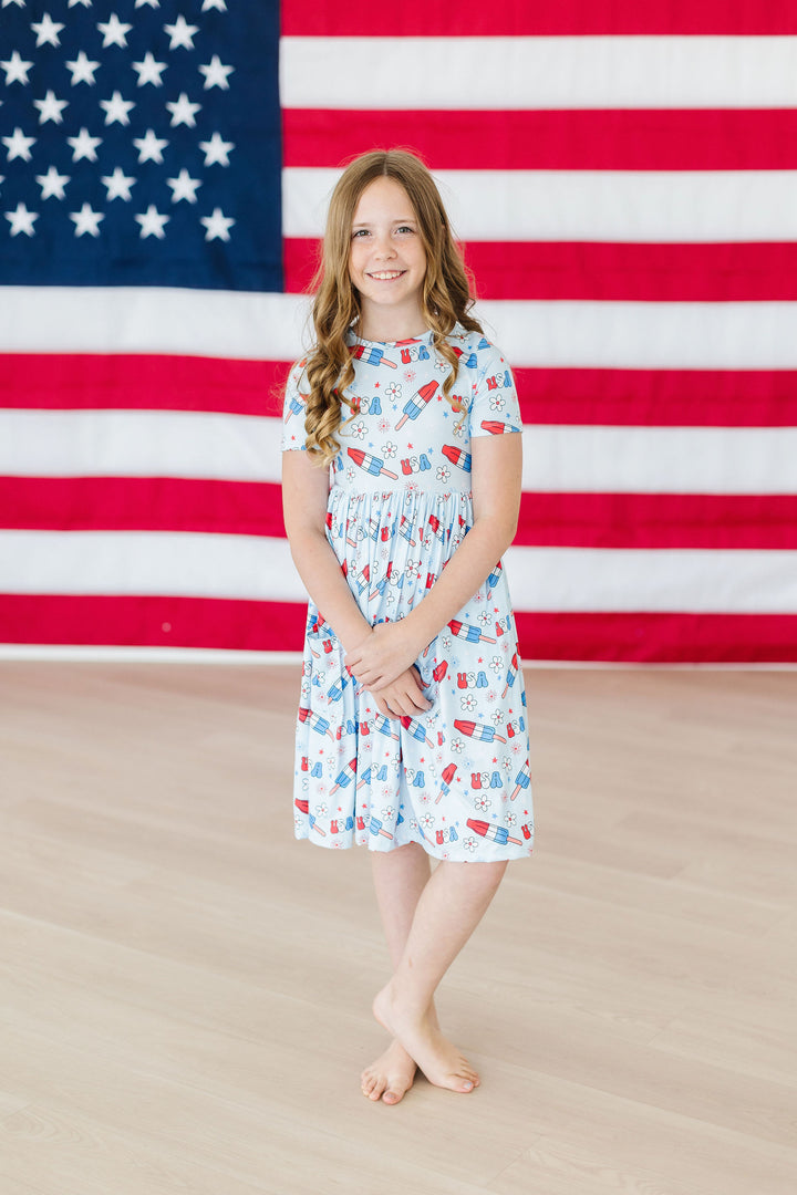 SALE Proudly Patriotic S/S Pocket Twirl Dress-Mila & Rose ®