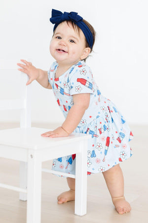 (S) Proudly Patriotic S/S Twirl Bodysuit-Mila & Rose ®