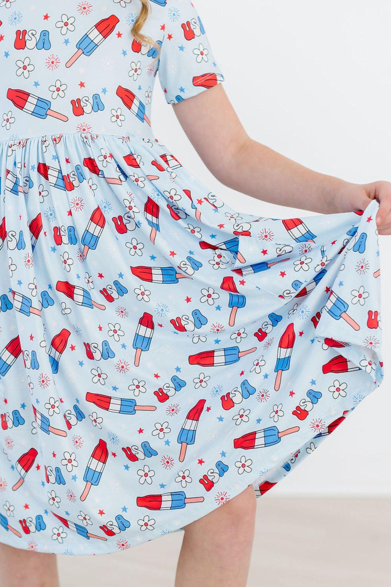 Proudly Patriotic S/S Pocket Twirl Dress-Mila & Rose ®