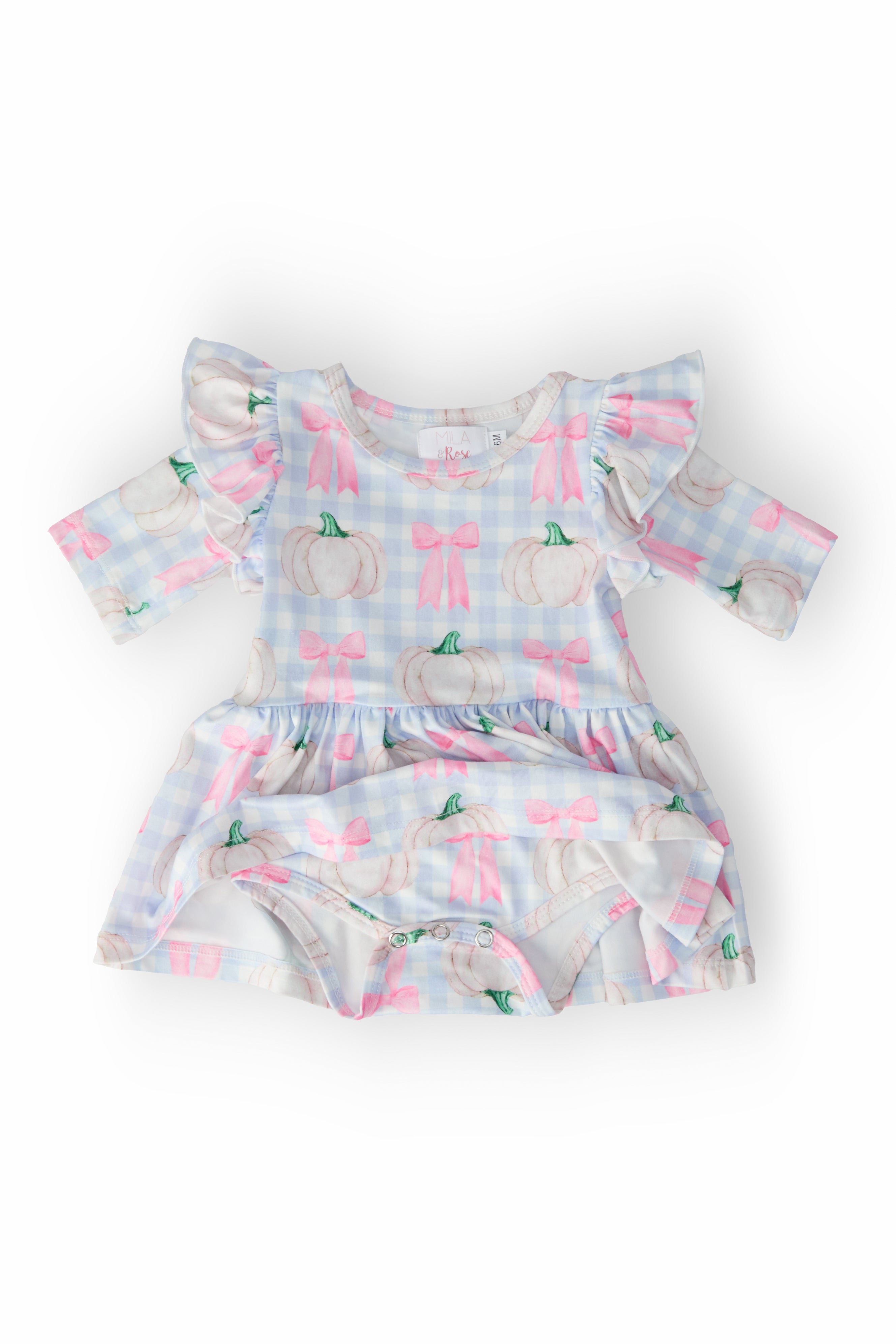 Pumpkin Picnic Twirl Flutter Bodysuit-Mila & Rose ®