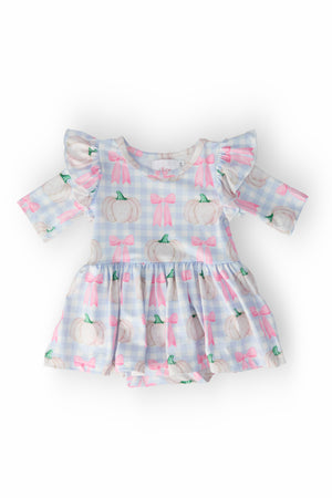 Pumpkin Picnic Twirl Flutter Bodysuit-Mila & Rose ®