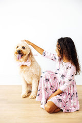 Puppy Kisses 3/4 Sleeve Pocket Twirl Dress-Mila & Rose ®