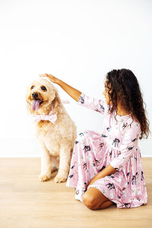 Puppy Kisses 3/4 Sleeve Pocket Twirl Dress-Mila & Rose ®